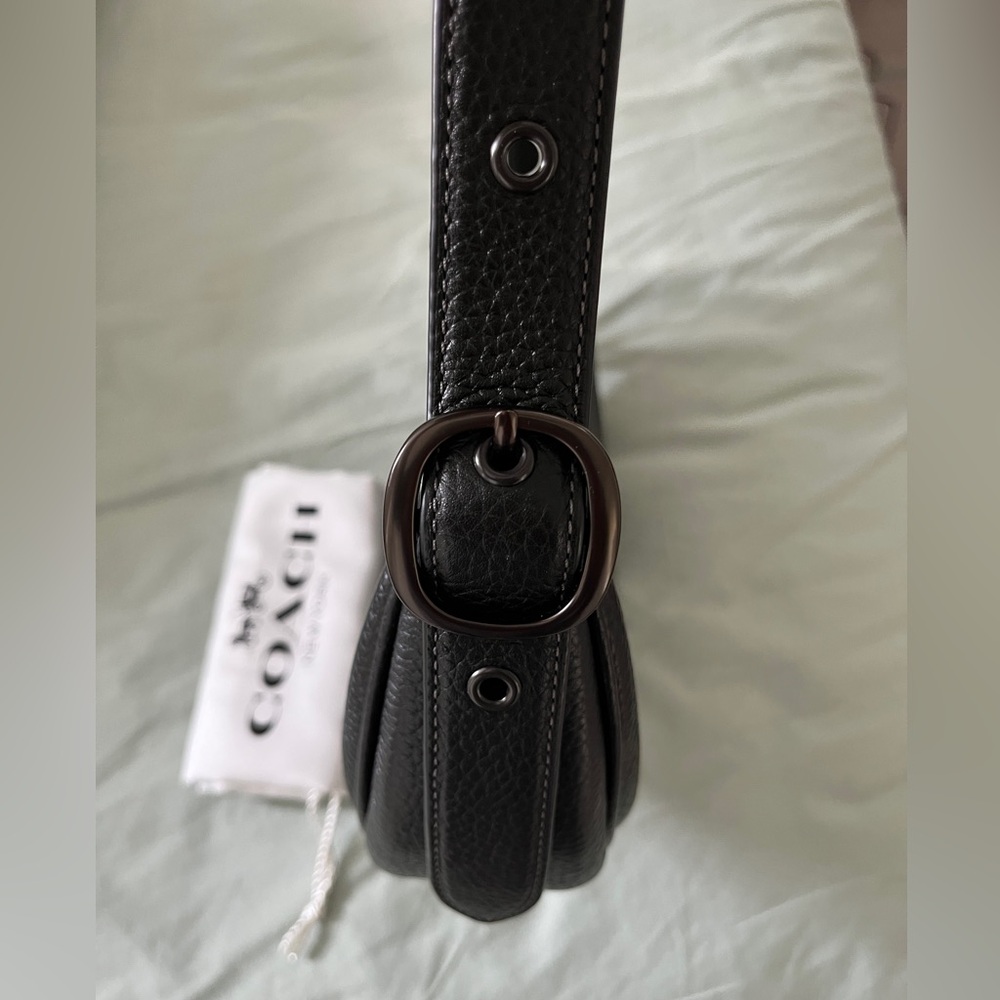 Coach Black Pebbled Leather LUNA  Shoulder Bag - Picture 9 of 16